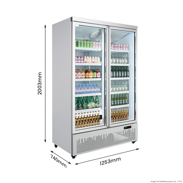 Thermaster Double Door Supermarket Fridge 1081L - LG-1000GBM