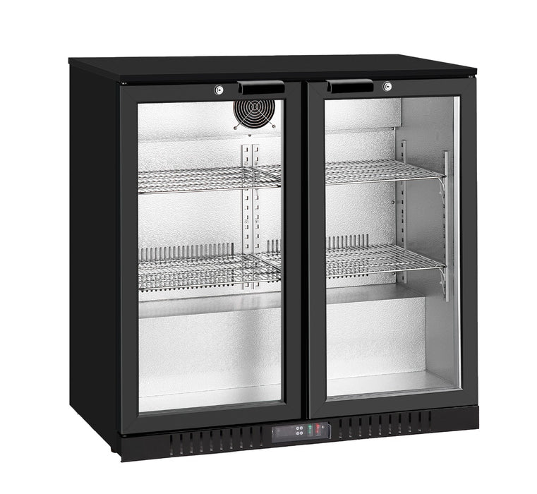 Thermaster Under Bench double Heated Glass Doors Bar Fridge/Cooler with heater switch - LG-208TD
