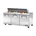 True Refrigeration Prep Table - 16x 1/6 Top Pans - 3 Solid Swing Doors - TSSU-72-16-HC
