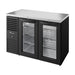 True Refrigeration Bar Refrigerator - Black Ext - 2 Glass Swing Doors - TBR48-RISZ1-L-B-GG-2