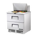 True Refrigeration Prep Table - 12x 1/6 Top Pans - 2 Drawers - TFP-32-12M-D-2-HC