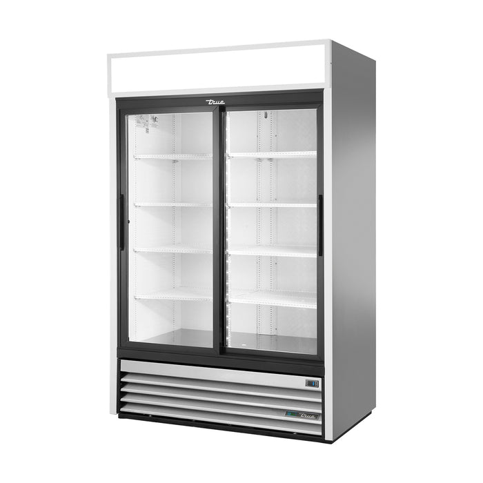 True Refrigeration Upright Retail Merchandiser Refrigerator - 2 Full Glass Slide Doors - GDM-47-HC-LD