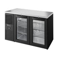 True Refrigeration Bar Refrigerator - Black Ext - 2 Glass Swing Doors - TBR52-RISZ1-L-B-GG-2