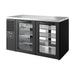 True Refrigeration "Pass-Thru" Bar Refrigerator - Black Ext - 2 Glass Swing Doors Front - 2 Glass Swing Doors Rear - TBR60-PTSZ1-L-B-GG-GG-2