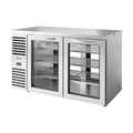 True Refrigeration "Pass-Thru" Bar Refrigerator - Stainless Steel Ext - 2 Glass Swing Doors Front - 2 Glass Swing Doors Rear - TBR60-PTSZ1-L-S-GG-GG-2