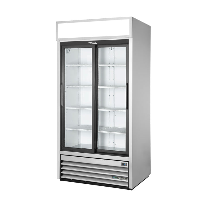 True Refrigeration Upright Retail Merchandiser Refrigerator - 2 Full Glass Slide Doors - GDM-33-HC-LD