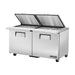 True Refrigeration Prep Table - 24x 1/6 Top Pans - 2 Solid Swing Doors - Removable lids - TSSU-60-24M-B-ST-HC FLID