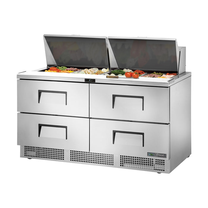 True Refrigeration Prep Table - 24x 1/6 Top Pans - 4 Drawers - TFP-64-24M-D-4-HC