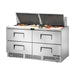 True Refrigeration Prep Table - 24x 1/6 Top Pans - 4 Drawers - TFP-64-24M-D-4-HC