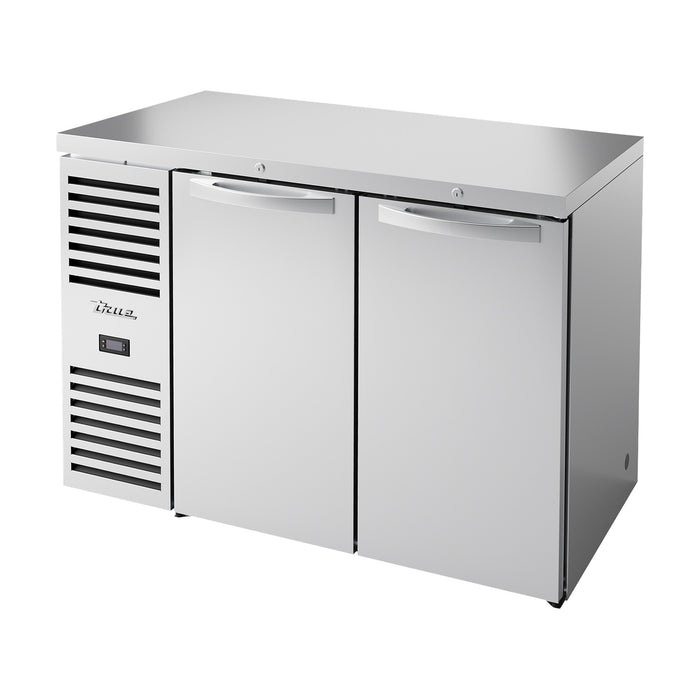 True Refrigeration Bar Refrigerator - Stainless Steel Ext - 2 Solid Swing Doors - TBR48-RISZ1-L-S-SS-2