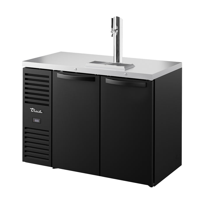 True Refrigeration Keg Chiller / Dispenser - Black Ext - 2 Solid Swing Doors - TDR48-RISZ1-L-B-SS-2