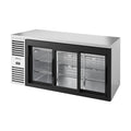 True Refrigeration Bar Refrigerator - Stainless Steel Ext - 3 Glass Slide Doors - TBR72-RISZ1-L-S-111-2