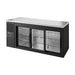 True Refrigeration Bar Refrigerator - Black Ext - 3 Glass Slide Doors - TBR72-RISZ1-L-B-111-2
