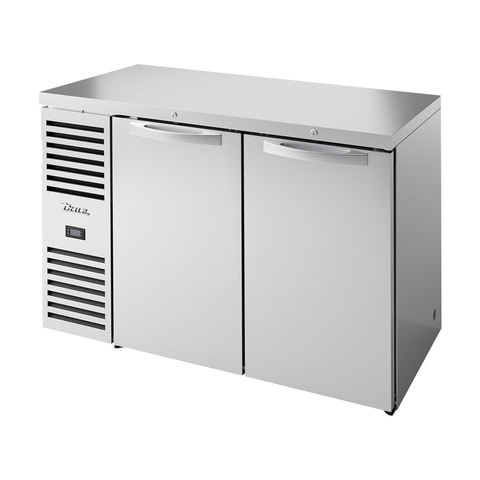 True Refrigeration Bar Refrigerator - Stainless Steel Ext - 2 Solid Swing Doors - TBR52-RISZ1-L-S-SS-2