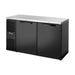 True Refrigeration "Pass-Thru" Bar Refrigerator - Black Ext - 2 Solid Swing Doors Front - 2 Solid Swing Doors Rear - TBR60-PTSZ1-L-B-SS-SS-2