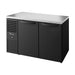 True Refrigeration Bar Refrigerator - Black Ext - 2 Solid Swing Doors - TBR52-RISZ1-L-B-SS-2