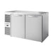 True Refrigeration "Pass-Thru" Bar Refrigerator - Stainless Steel Ext - 2 Solid Swing Doors Front - 2 Solid Swing Doors Rear - TBR60-PTSZ1-L-S-SS-SS-2