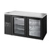 True Refrigeration Bar Refrigerator - Black Ext - 2 Glass Swing Doors - TBR60-RISZ1-L-B-GG-2