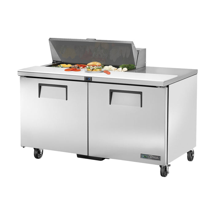True Refrigeration Prep Table - 10x 1/6 Top Pans - 2 Solid Swing Doors - TSSU-60-10-HC