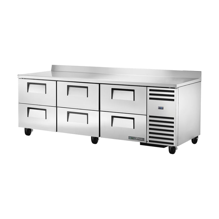 True Refrigeration Deep Worktop Counter Refrigerator - 6 Drawers - TWT-93D-6-HC