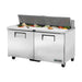 True Refrigeration Prep Table - 16x 1/6 Top Pans - 2 Solid Swing Doors - TSSU-60-16-HC