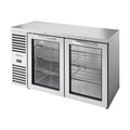 True Refrigeration Bar Refrigerator - Stainless Steel Ext - 2 Glass Swing Doors - TBR60-RISZ1-L-S-GG-2