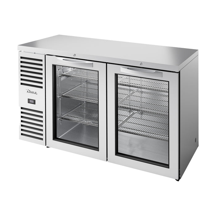 True Refrigeration Bar Refrigerator - Stainless Steel Ext - 2 Glass Swing Doors - TBR60-RISZ1-L-S-GG-2