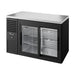 True Refrigeration Bar Refrigerator - Black Ext - 2 Glass Slide Doors - TBR52-RISZ1-L-B-11-2