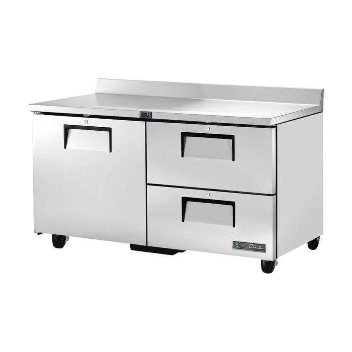 True Refrigeration Worktop Counter Refrigerator - 2 Drawers + 1 Solid Swing Door - TWT-60D-2-HC
