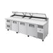 True Refrigeration Pizza Prep Table - 15x 1/3 Top Pans - 2 Drawers + 3 Solid Swing Doors - TPP-AT-119D-2-HC