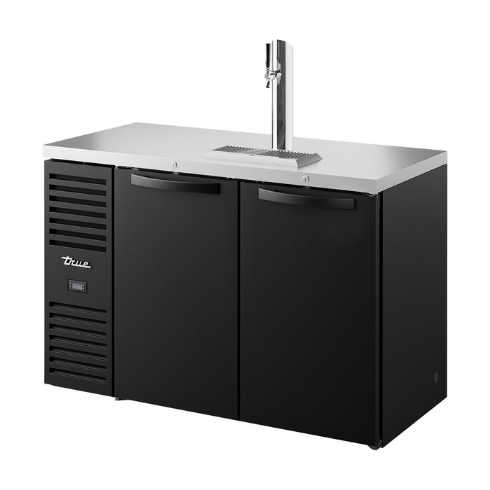 True Refrigeration Keg Chiller / Dispenser - Black Ext - 2 Solid Swing Doors - TDR52-RISZ1-L-B-SS-2