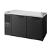 True Refrigeration Bar Refrigerator - Black Ext - 2 Solid Swing Doors - TBR60-RISZ1-L-B-SS-2