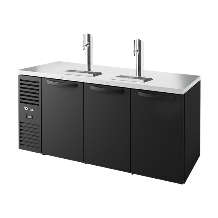 True Refrigeration Keg Chiller / Dispenser - Black Ext - 3 Solid Swing Doors - TDR72-RISZ1-L-B-SSS-2