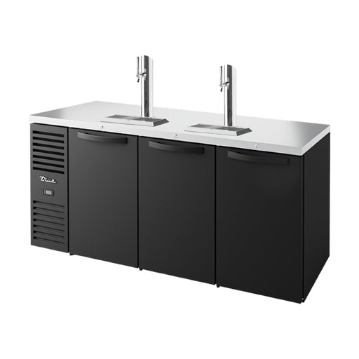 True Refrigeration Keg Chiller / Dispenser - Black Ext - 3 Solid Swing Doors - TDR72-RISZ1-L-B-SSS-2