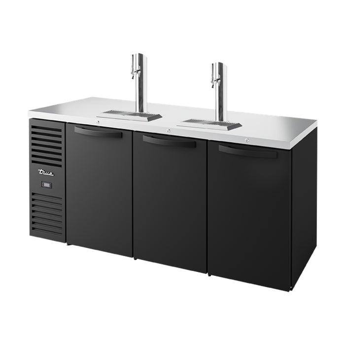True Refrigeration Keg Chiller / Dispenser - Black Ext - 3 Solid Swing Doors - TDR72-RISZ1-L-B-SSS-2