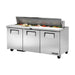 True Refrigeration Prep Table - 18x 1/6 Top Pans - 3 Solid Swing Doors - TSSU-72-18-HC