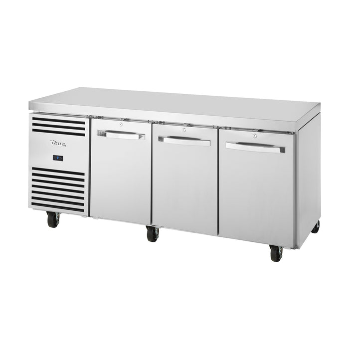 True Refrigeration 1/1 GN Counter Refrigerator - 3 Section - TCR1/3-CL-SS-DL-DR-DR
