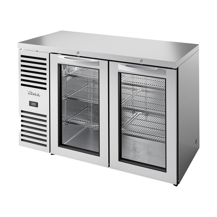 True Refrigeration Bar Refrigerator - Stainless Steel Ext - 2 Glass Swing Doors - TBR52-RISZ1-L-S-GG-2