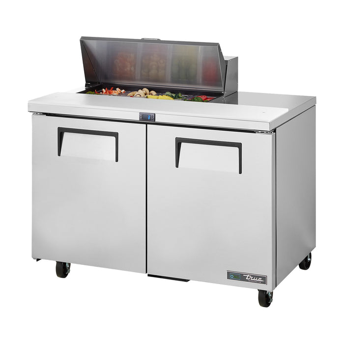 True Refrigeration Prep Table - 8x 1/6 Top Pans - 2 Solid Swing Doors - TSSU-48-08-HC
