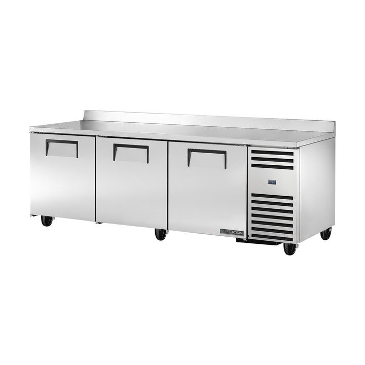 True Refrigeration Deep Worktop Counter Refrigerator - 3 Solid Swing Doors - TWT-93-HC