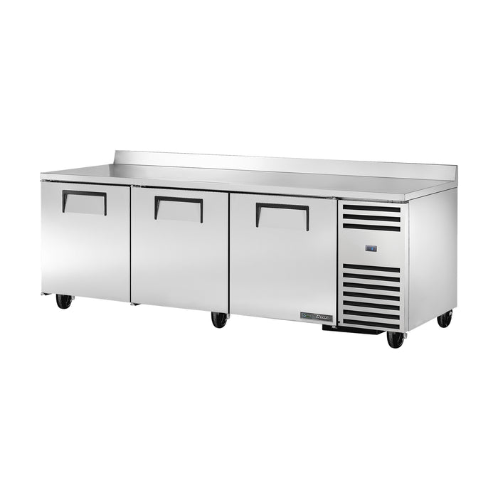True Refrigeration Deep Worktop Counter Refrigerator - 3 Solid Swing Doors - TWT-93-HC