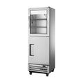 True Refrigeration Slimline Upright Display Refrigerator - Split Half Glass + Half Solid Swing Doors - T-15-1-G-1-HC-FGD01