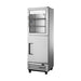 True Refrigeration Slimline Upright Display Refrigerator - Split Half Glass + Half Solid Swing Doors - T-15-1-G-1-HC-FGD01