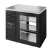 True Refrigeration "Pass-Thru" Bar Refrigerator - Black Ext - 1 Glass Swing Door Front - 1 Glass Swing Door Rear - TBR36-PTSZ1-L-B-G-G-2