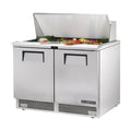 True Refrigeration Prep Table - 18x 1/6 Top Pans - 2 Solid Swing Doors - TFP-48-18M-HC