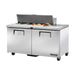 True Refrigeration Prep Table - 12x 1/6 Top Pans - 2 Solid Swing Doors - TSSU-60-12-HC