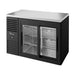 True Refrigeration Bar Refrigerator - Black Ext - 2 Glass Slide Doors - TBR48-RISZ1-L-B-11-2