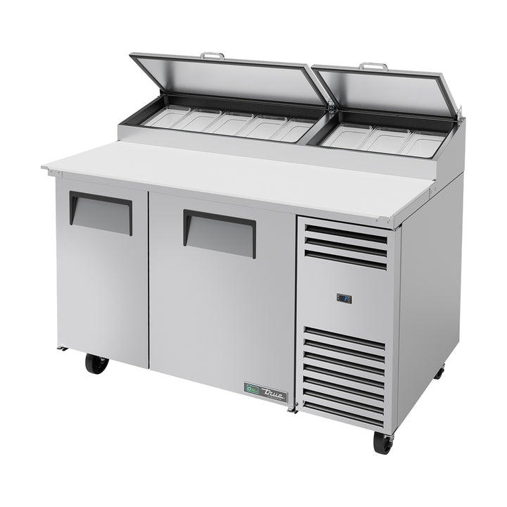 True Refrigeration Pizza Prep Table - 8x 1/3 Top Pans - 2 Solid Swing Doors - TPP-AT-60-HC