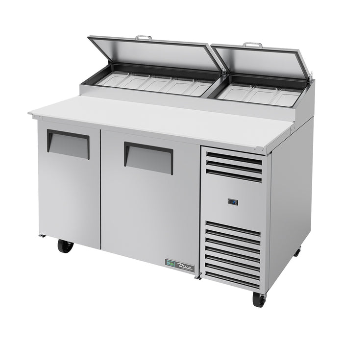 True Refrigeration Pizza Prep Table - 8x 1/3 Top Pans - 2 Solid Swing Doors - TPP-AT-60-HC