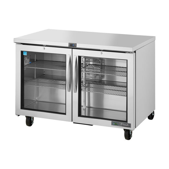 True Refrigeration Undercounter Foodservice Refrigerator - 2 Glass Swing Doors - TUC-48G-HC-FGD01